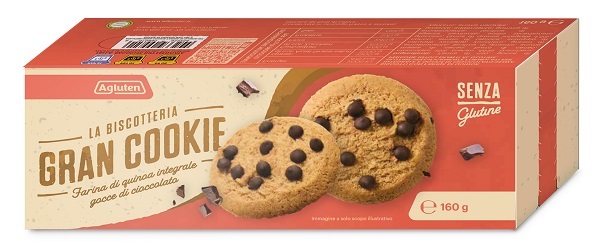 AGLUTEN GRAN COOKIE FARINA QUINOA INTEGRALE E GOCCE DI CIOCCOLATO 160 G - Farmapanda Srl