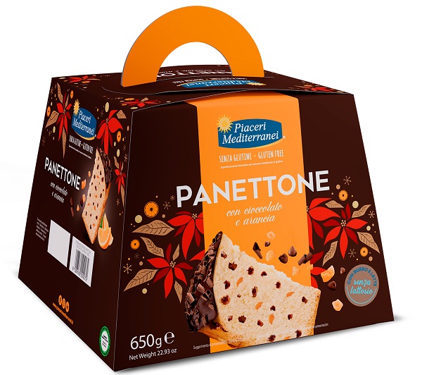 PIACERI MEDITERRANEI PANETTONE CIOCCOLATO ARANCIA 650 G - Farmapanda Srl
