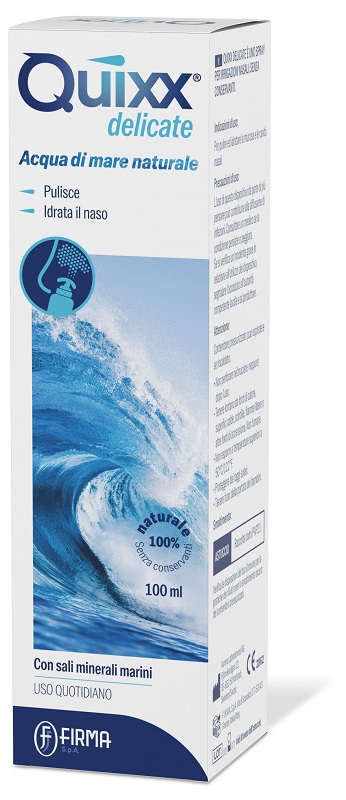 SOLUZIONE SPRAY PER IRRIGAZIONI NASALI QUIXX DELICATE ACQUA MARINA ISOTONICA 100 ML - Farmapanda Srl