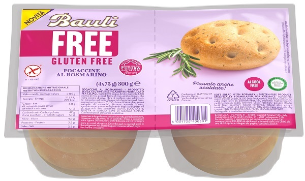 BAULI FREE FOCACCINE ROSMARINO 4 PEZZI DA 75 G - Farmapanda Srl