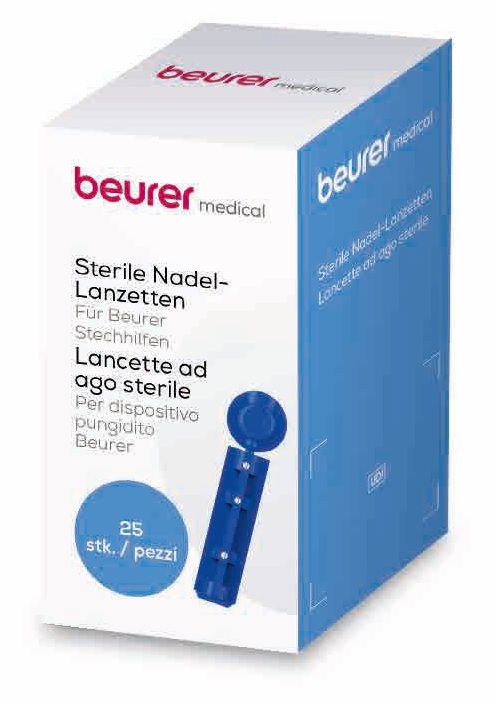 LANCETTE PUNGIDITO BEURER AGO STERILE GAUGE 28 25 PEZZI - Farmapanda Srl