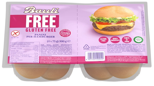 BAULI FREE PANINI HAMBURGER 4 PEZZI DA 75 G - Farmapanda Srl