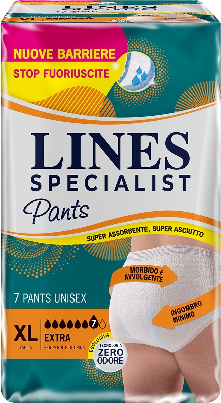 PANNOLONE PER INCONTINENZA LINES SPECIALIST PANTS EXTRA UNISEX XL 7 PEZZI - Farmapanda Srl