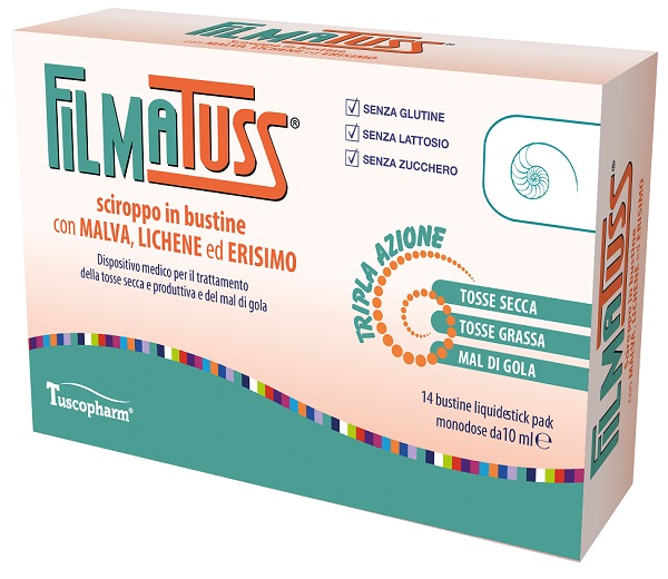 FILMATUSS SCIROPPO 14 BUSTINE LIQUID STICK PACK DA 10 ML - Farmapanda Srl