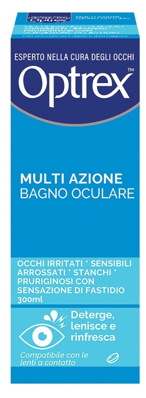 BAGNO OCULARE OPTREX MULTI AZIONE 300 ML + OCCHIERA FLESSIBILE - Farmapanda Srl