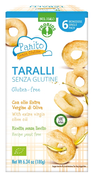 PANITO TARALLI SENZA GLUTINE E SENZA LIEVITO 180 G - Farmapanda Srl