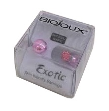 ORECCHINO STERILE BJE608 CRYSTAL BALL/ROSE DROP - Farmapanda Srl