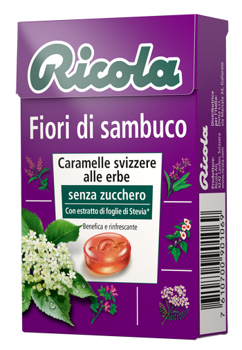 RICOLA FIORI DI SAMBUCO SENZA ZUCCHERO 50 G - Farmapanda Srl