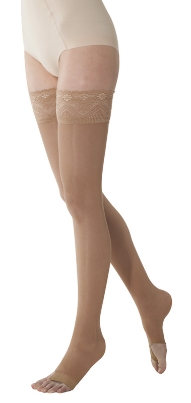 MARILYN 140 PUNTA APERTA CALZA AUTOREGGENTE CAMEL 4XL - Farmapanda Srl