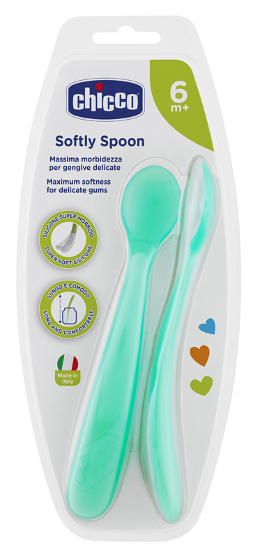CHICCO CUCCHIAIO SILICONE MASCHILE BI PACK 6M+ - Farmapanda Srl