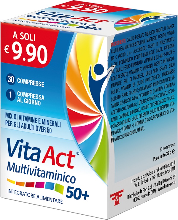 VITA ACT MULTIVITAMINICO 50+ 30 COMPRESSE - Farmapanda Srl