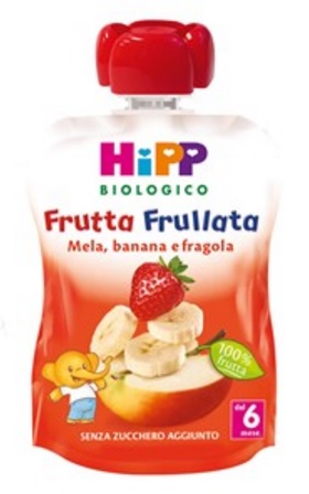 HIPP BIO FRUTTA FRULLATA MELA BANANA FRAGOLA 90 G - Farmapanda Srl