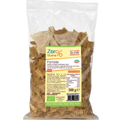 ZER% GLUTINE FARFALLE DI RISO INTEGRALE BIO 500 G - Farmapanda Srl