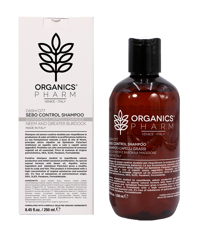 ORGANICS PHARM SEBO CONTROL SHAMPOO NEEM OIL AND ALPAFLOR 250 ML - Farmapanda Srl