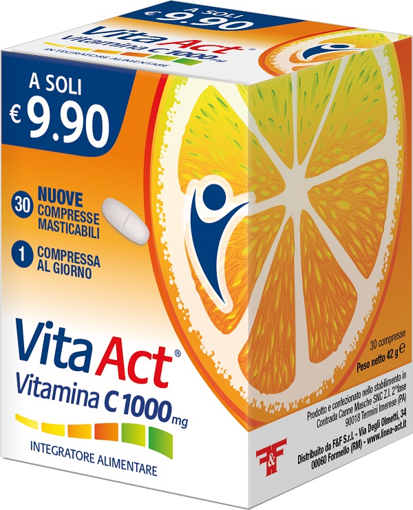 VITA ACT VITAMINA C 1000MG 30 COMPRESSE MASTICABILI - Farmapanda Srl
