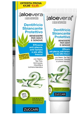 ALOEVERA2 DENTIFRICIO SBIANCANTE PROTETTIVO CON STEVIA 100 ML - Farmapanda Srl