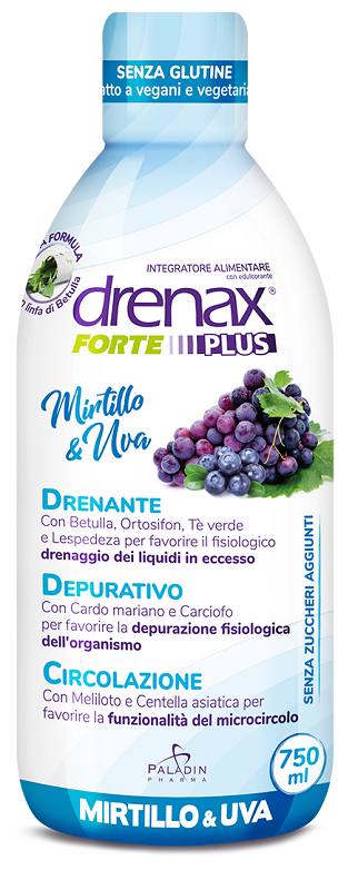 DRENAX FORTE PLUS ORIGINALE CON MIRTILLO E UVA 750 ML - Farmapanda Srl