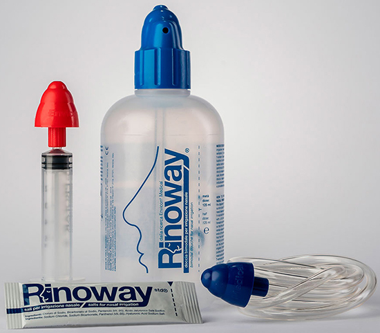 RINOWAY DOCCIA PER IRRIGAZIONE NASALE + 15 SALI ISOTONICI - Farmapanda Srl