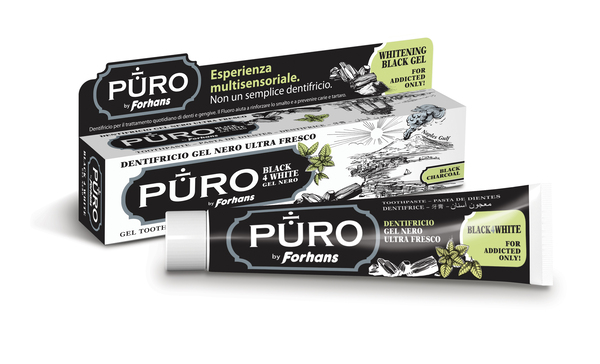 DENTIFRICIO FORHANS GEL BLACK4WHITE - Farmapanda Srl