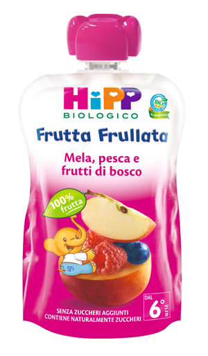 HIPP BIO FRUTTA FRULLATA MELA PESCA FRUTTI DI BOSCO 90 G - Farmapanda Srl