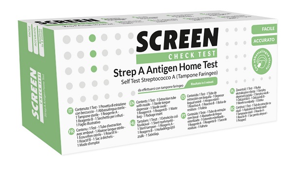 STREP A ANTIGEN HOME TEST DETERMINAZIONE QUALITATIVA ANTIGENI STREPTOCOCCO A DA TAMPONE FARINGEO 2 PEZZI - Farmapanda Srl