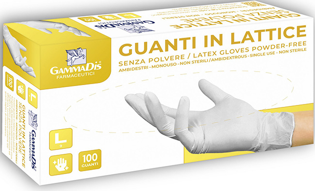GUANTI LATTICE SENZA POLVERE SMALL 100 PEZZI GAMMADIS - Farmapanda Srl