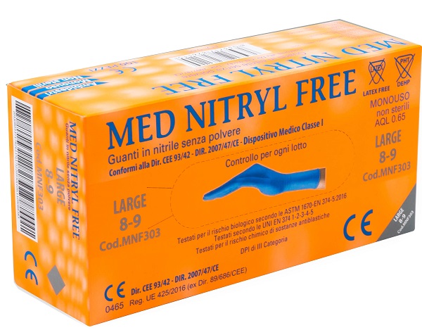 GUANTI NITRILE SENZA POLVERE LARGE 100 PEZZI GAMMADIS - Farmapanda Srl