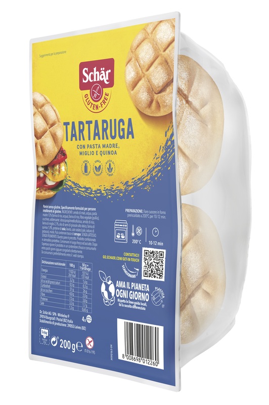 SCHAR TARTARUGA PANE SENZA LATTOSIO 200 G - Farmapanda Srl