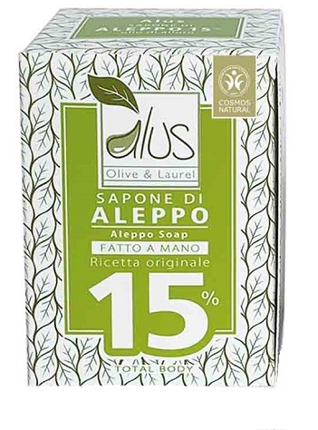 ALUS OLICE & LAUREL SAPONE DI ALEPPO FATTO A MANO 15% 200 G - Farmapanda Srl