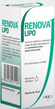RENOVA COLLIRIO SOSTITUTO LACRIMALE A BASE DI ACIDO IALURONICO 0,4% E LIPIDI FLACONE DA 10 ML SENZA CONSERVANTI - Farmapanda Srl