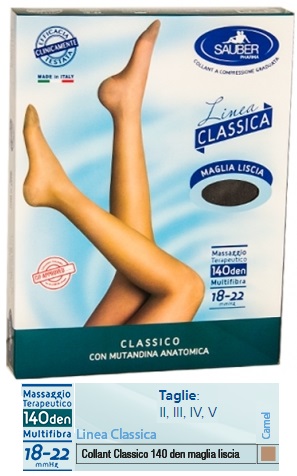 SAUBER CLASSICO COLLANT 140 DENARI MAGLIA LISCIA CAMEL 2 - Farmapanda Srl