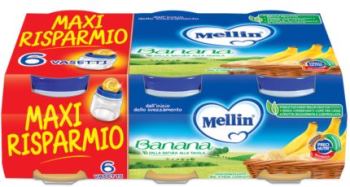 MELLIN OMOGENEIZZATO BANANA 6 X 100 G - Farmapanda Srl
