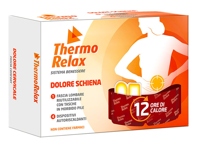 THERMORELAX FASCIA LOMBARE DOLORE SCHIENA+4 DISPOSITIVI AUTORISCALDANTI - Farmapanda Srl