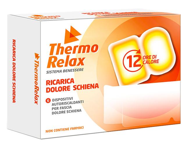 THERMORELAX RICARICA PER FASCIA DOLORE LOMBARE 6 DISPOSITIVI AUTORISCALDANTI - Farmapanda Srl