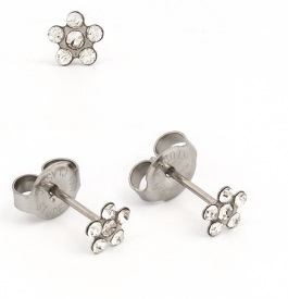 DAISY WITH APRIL CRYSTAL SURGICAL STEEL - Farmapanda Srl