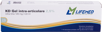SIRINGA INTRA-ARTICOLARE KD GEL ACIDO IALURONICO 2,5% ULTRA ONE 120 MG/4,8 ML - Farmapanda Srl