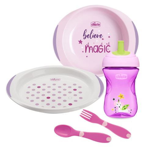 CHICCO SET PAPPA 12 MESI+ ROSA - Farmapanda Srl