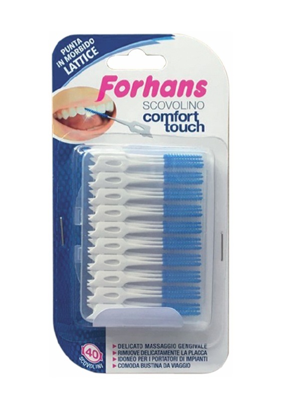 FORHANS SCOVOLINO COMFORT TOUCH PUNTA IN LATTICE 40 PEZZI - Farmapanda Srl
