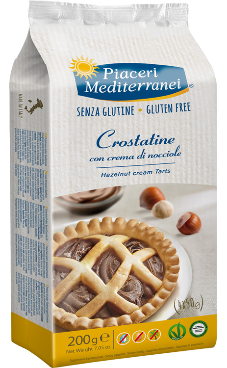 PIACERI MEDITERRANEI CROSTATINA CON CREMA DI NOCCIOLA 4 X 50 G - Farmapanda Srl