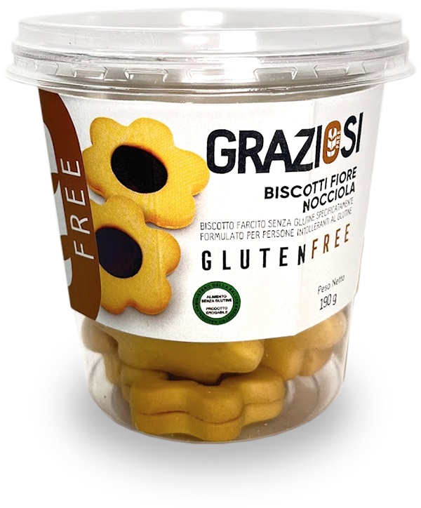 FIORE CON CREMA DI NOCCIOLA BISCOTTO 190 G - Farmapanda Srl