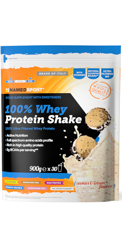 100% WHEY PROTEIN SHAKE COOKIES & CREAM 900 G - Farmapanda Srl