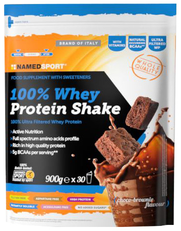 100% WHEY PROTEIN SHAKE CHOCO BROWNIE 900 G - Farmapanda Srl