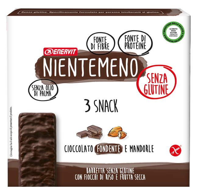 NIENTEMENO BAR FONDENTE MANDORLE 3 X 33 G - Farmapanda Srl
