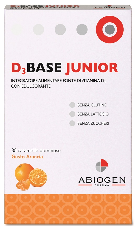 D3BASE JUNIOR 30 CARAMELLE GOMMOSE ARANCIA - Farmapanda Srl