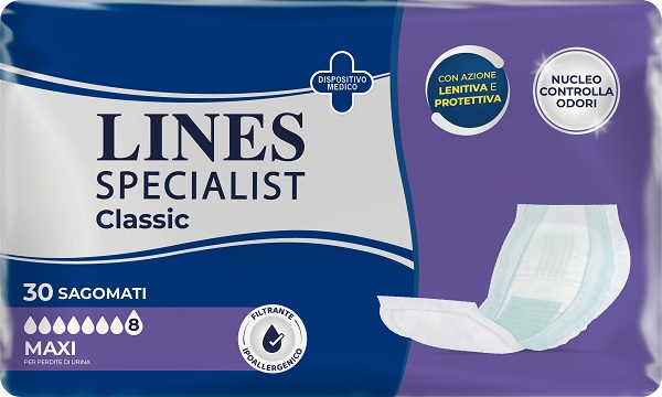 PANNOLONE PER INCONTINENZA LINES SPECIAL CLASSIC SAGOMATO MAXI 30 PEZZI - Farmapanda Srl