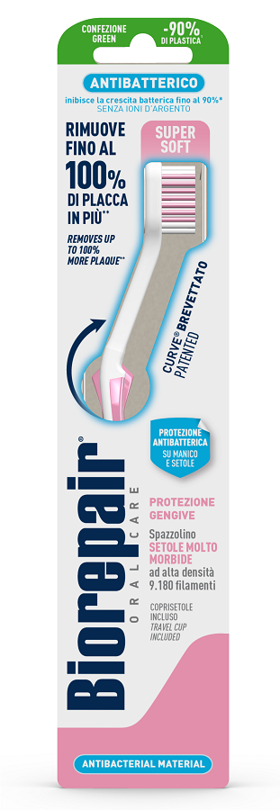 BIOREPAIR ORAL CARE ANTIBATTERICO SPAZZOLINO PIU' COMFORT PROTEZIONE GENGIVE SETOLE SUPER SOFT - Farmapanda Srl