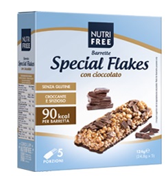 NUTRIFREE BARRETTE SPECIAL FLAKES CIOCCOLATO 24,8 G X 5 - Farmapanda Srl