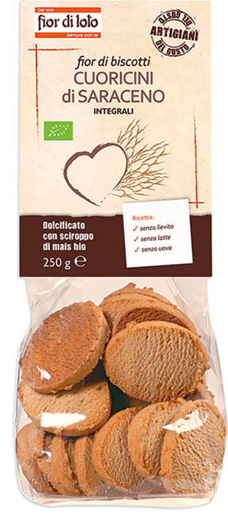 FIOR DI LOTO CUORICINI DI GRANO SARACENO INTEGRALE 250 G - Farmapanda Srl