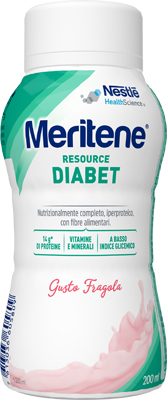 MERITENE RESOURCE DIABET FRAGOLA ALIMENTO IPERPROTEICO 28 VITAMINE E MINERALI 200 ML - Farmapanda Srl