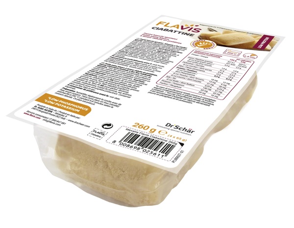 FLAVIS CIABATTINE PANINI BIANCHI APROTEICI 4 PEZZI DA 65 G - Farmapanda Srl